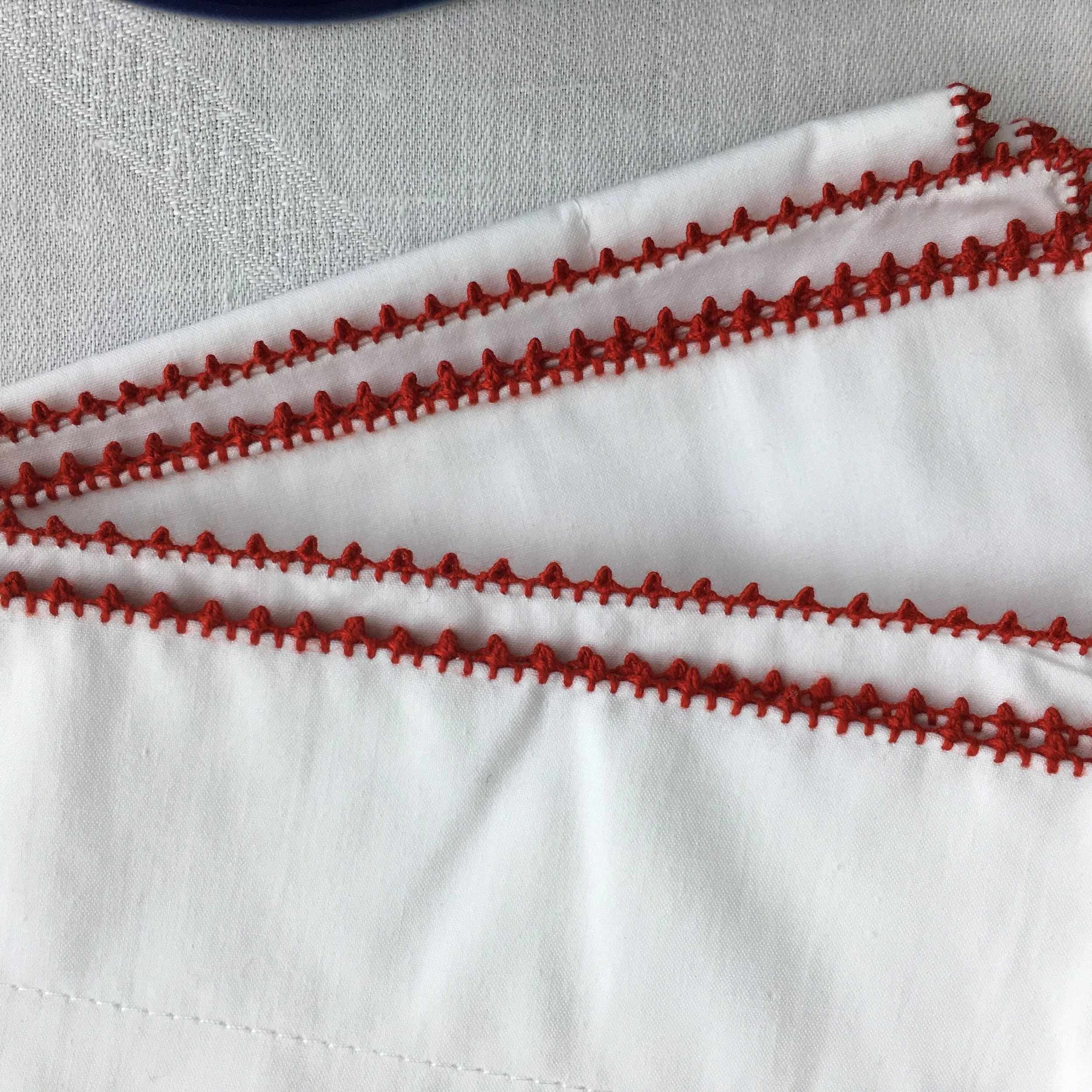 hand embroidered edge pillow case made in morocco needlework pillow case