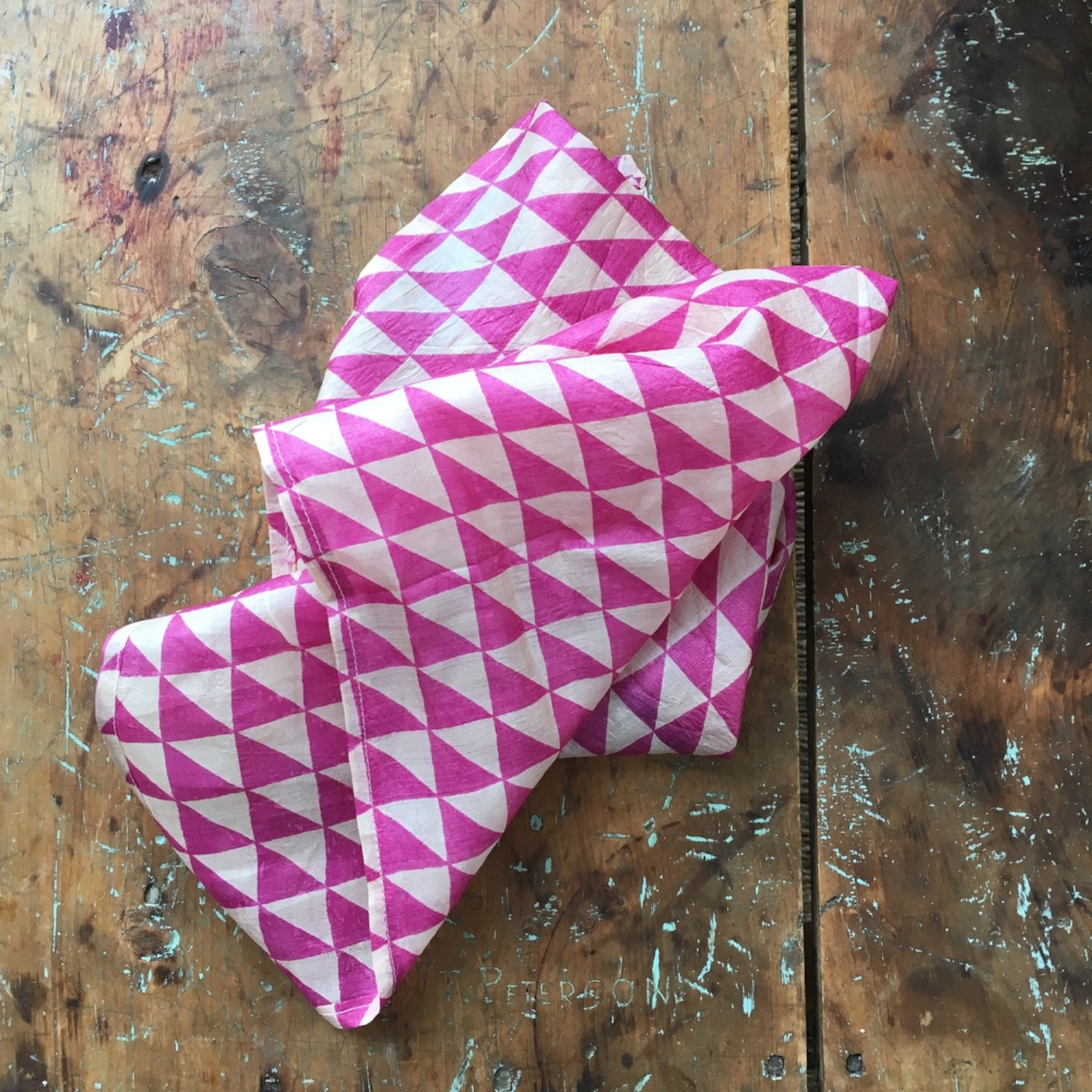 Pink Palace Khadi Silk Carré spring finn and co