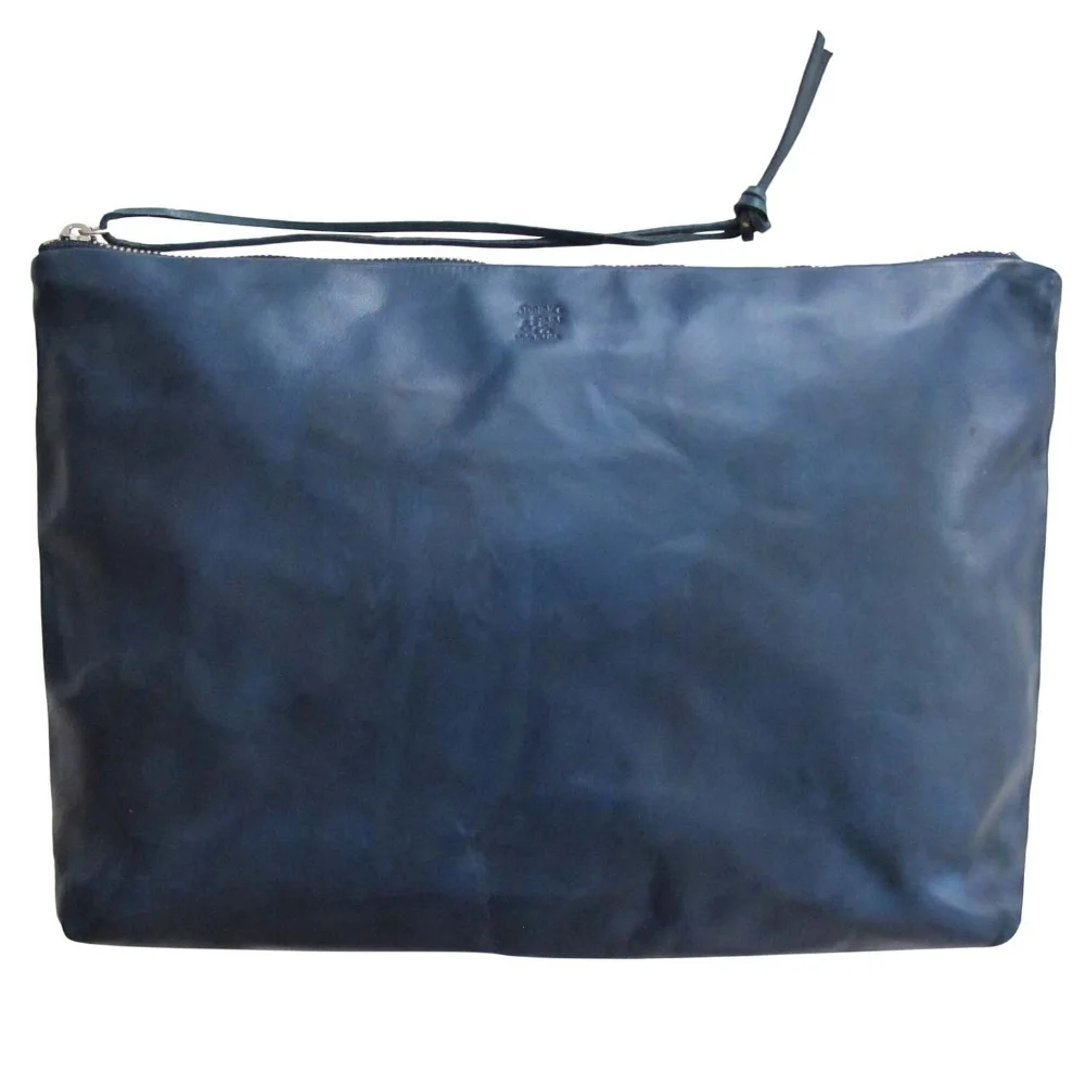 Timbuktu Indigo hand painted vegetable tanned leather clutch spring finn and co Abderrahamane Sissako talin spring