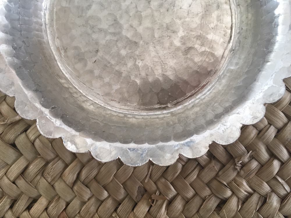 sculpted rim bowl silver ottoman spring finn & co made in turkey hammam petal handmade