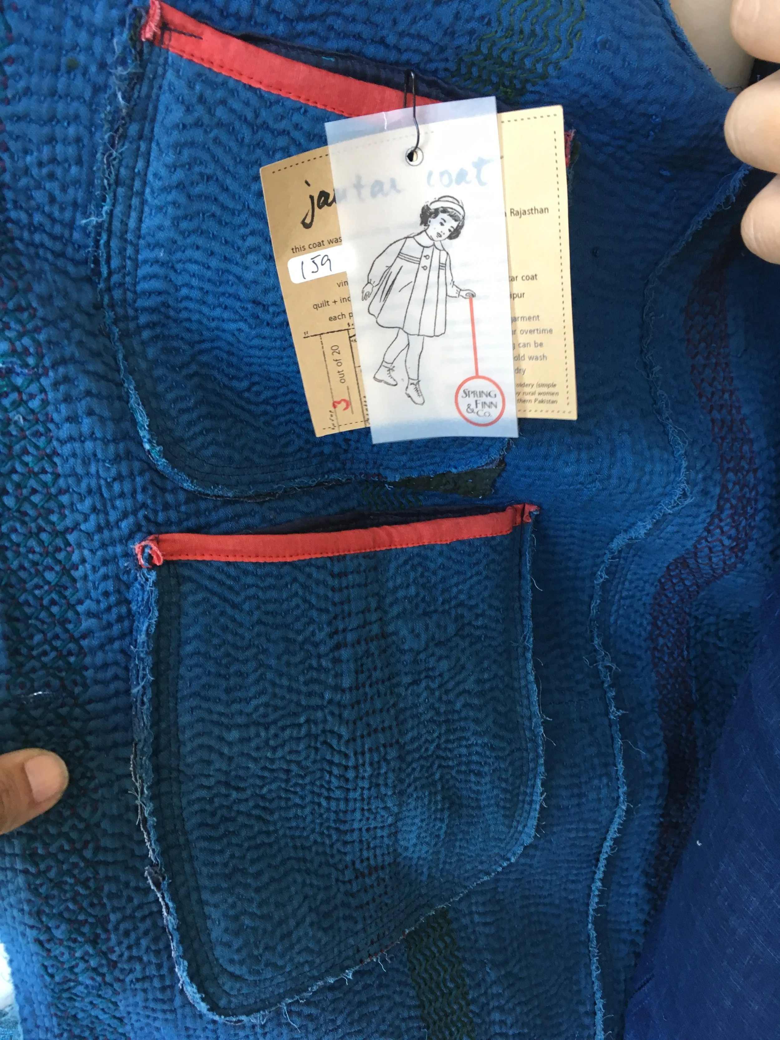 indigo kantha jacket coat jaipur made hand dyed indigo jacket springfinnandco