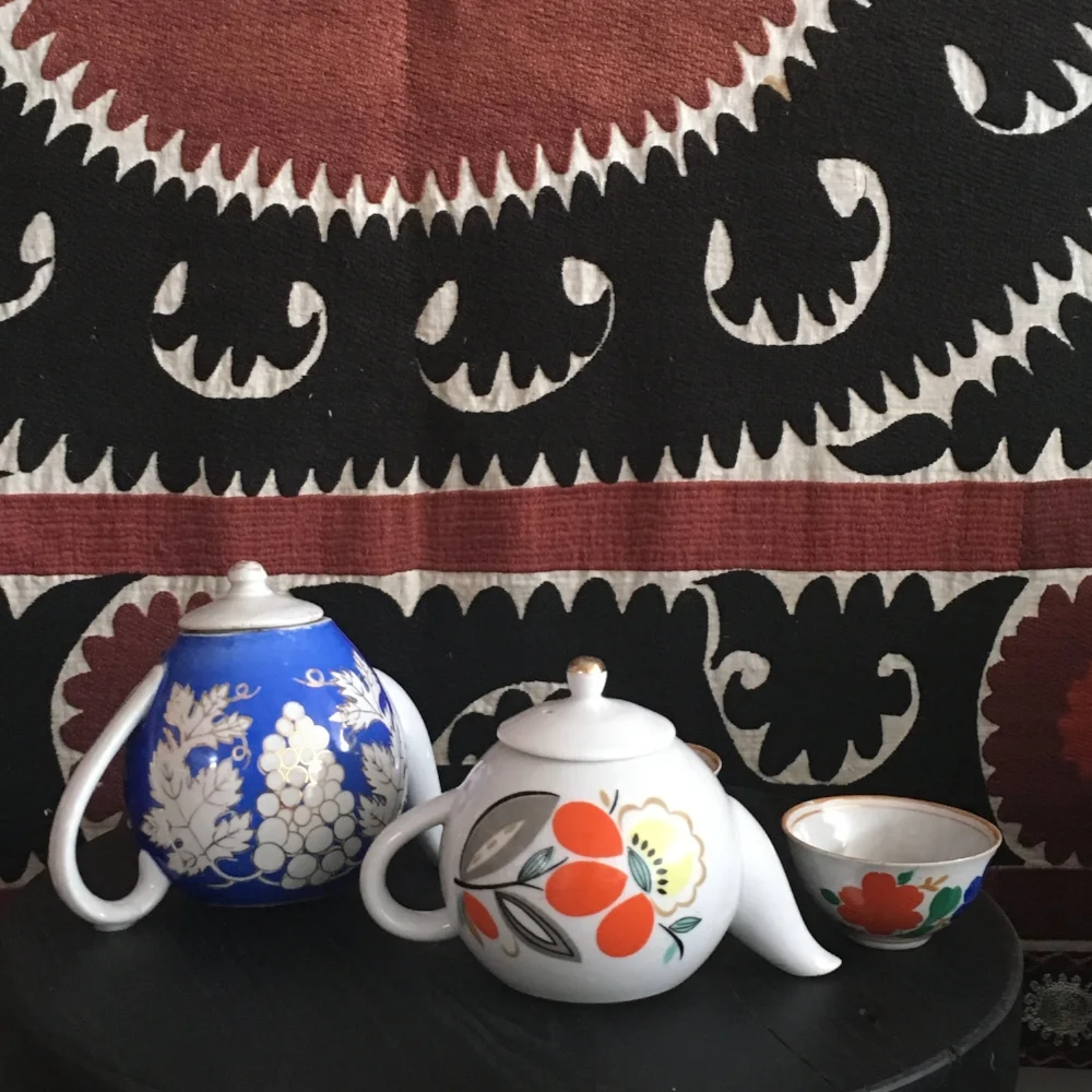 vintage uzbek ikat tea pot uzbekistan vintage soviet vintage spring finn and co talin spring