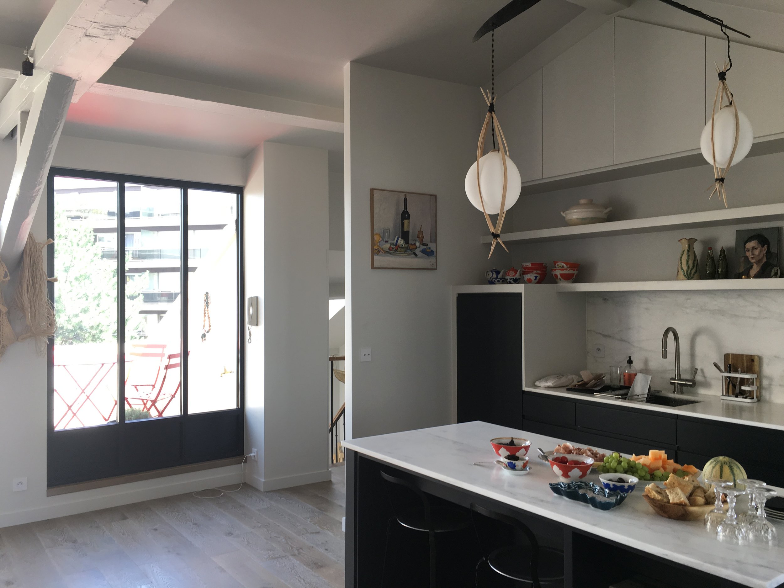rooftop apartment kitchen renovation in Paris