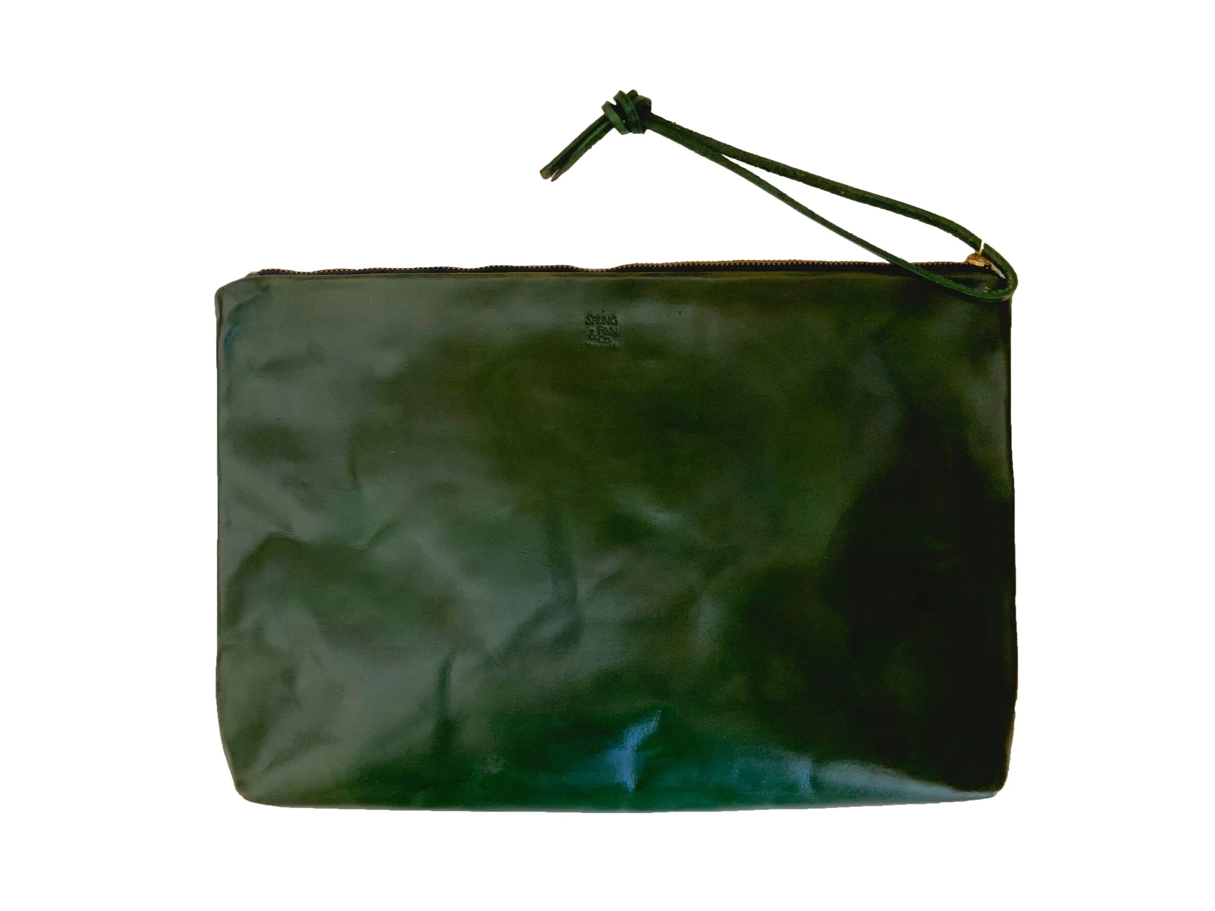 Timbuktu hand dyed green clutch