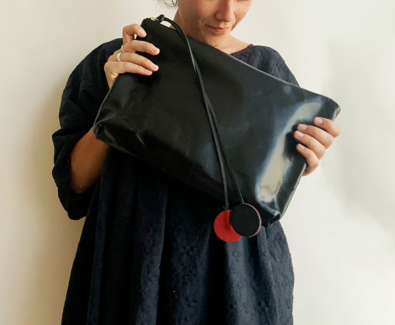 Soft Leather black clutch Timbuktu