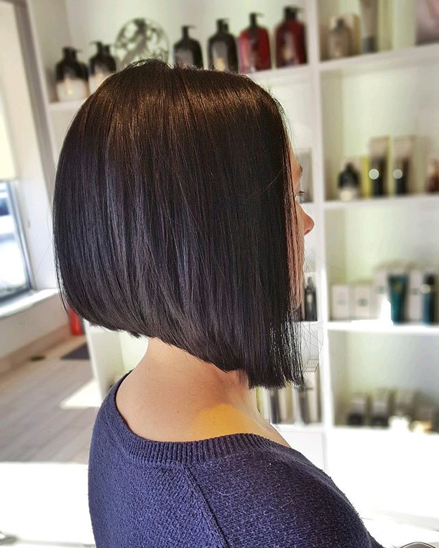 ➖ pretty &amp; precise ➖

Stylist: Nikki MC. 
#goodhair #haircut #annarborsalon #hair #trichosalonandspa #annarborhair #hairinspo #angledbob #bobhaircut #annarbor #briarwoodmall #hairstyles #hairoftheday #haircolor #brunette #healthyhair #a2hair #ann