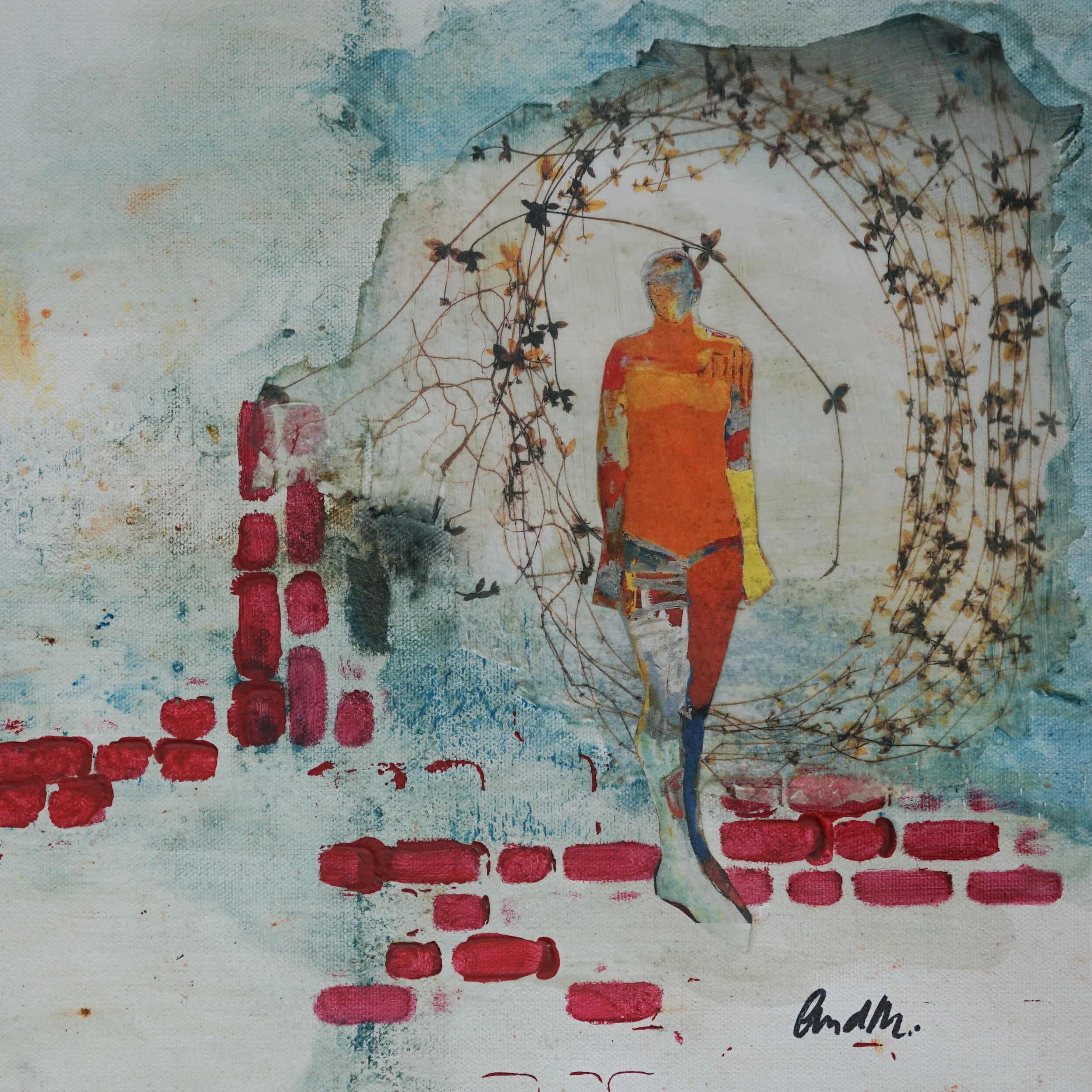 and seek and you shall find, 2017, earth pigments and ocean water on canvas, 12 x 12 in./ 30.5 x 30.5 cm.