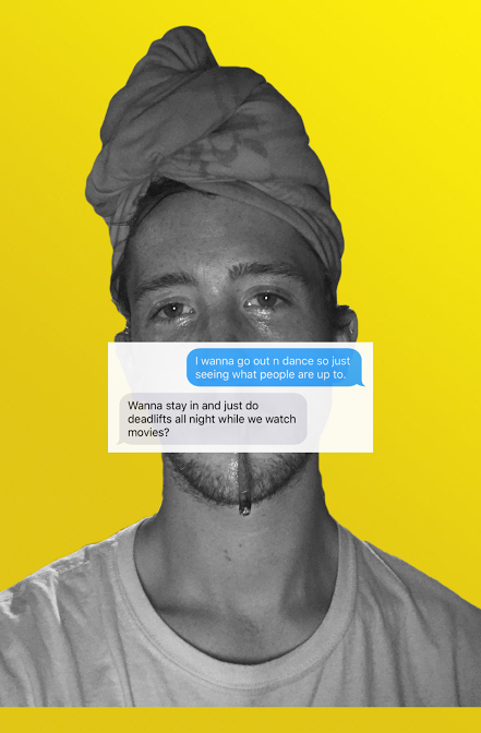 OK, ok Selfie & Text from Roommate Archival Digital Print . 2017 16:9