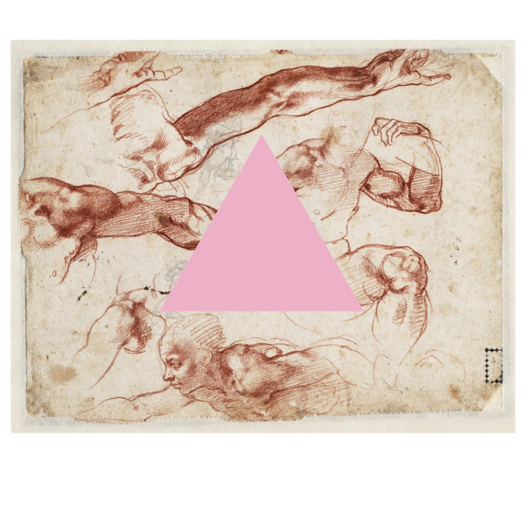Michaelangelo Was Gay Michaelangelo drawing x Pink colo block triangle. Archival Digital Print. 2018 3:2