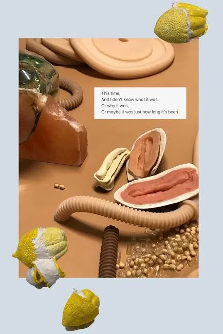 THIS TIME photograph, text, fake lemons digital collage. 2018 2:3