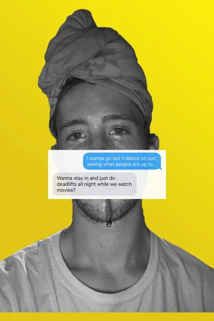 OK, ok selfie, text w. roommate digital collage. 2017 2:3