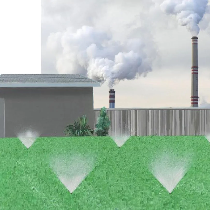 SYMBIOTIC smoke stacks & Hockney painting digital collage. 2018 1:1
