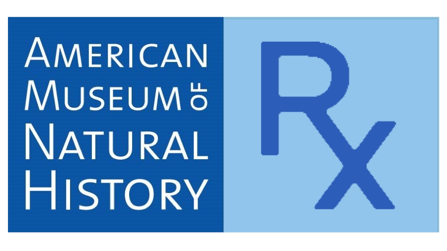 NATURAL HISTORY RX AMNH Logo & text digital collage. 2019 16:9