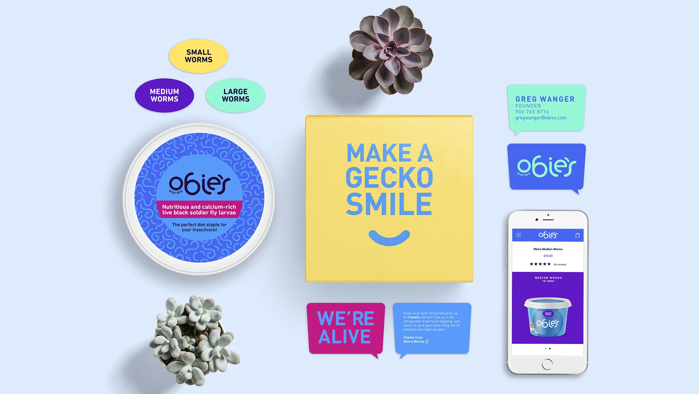 Obie’s Worms brand collateral