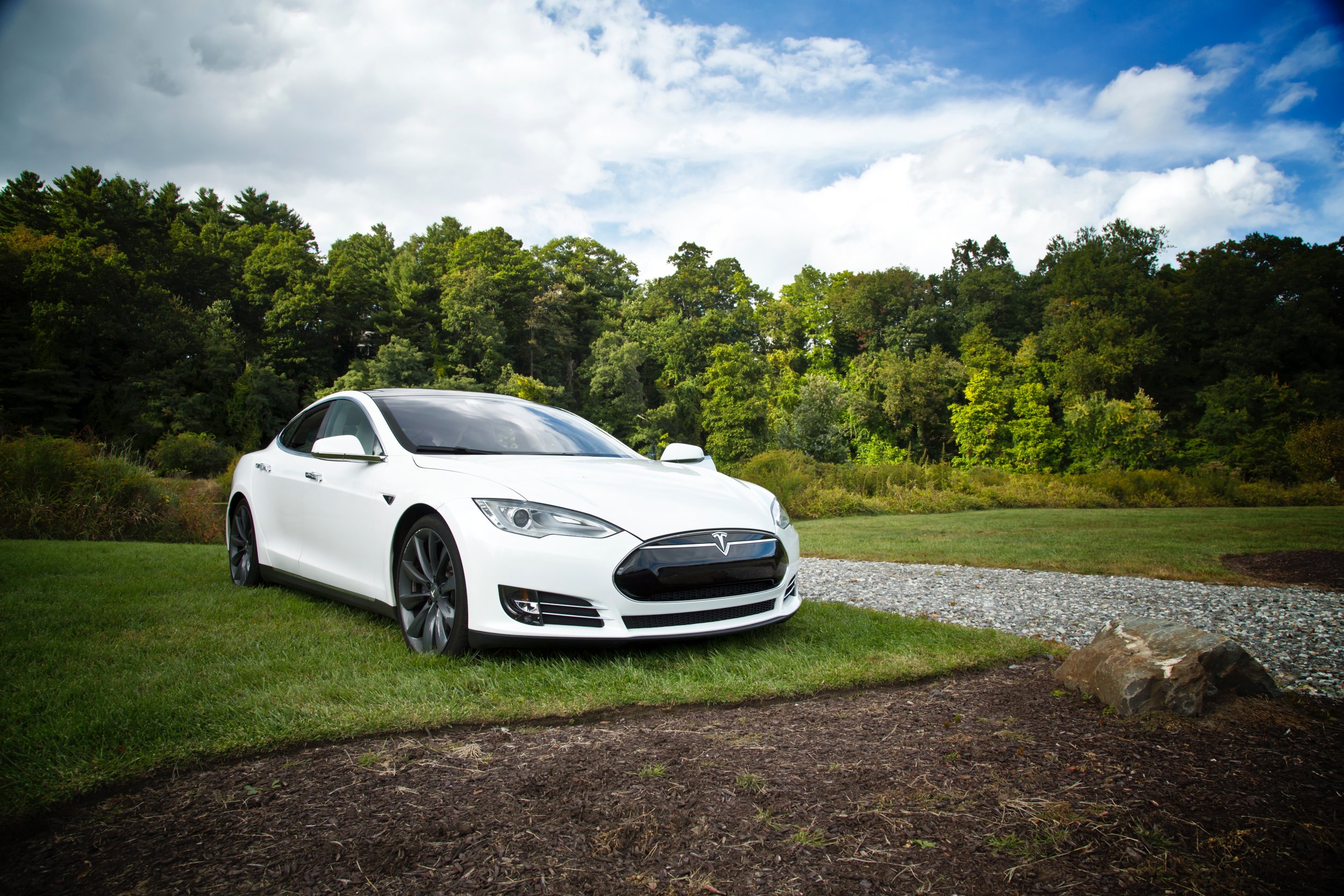 Parked Tesla outside