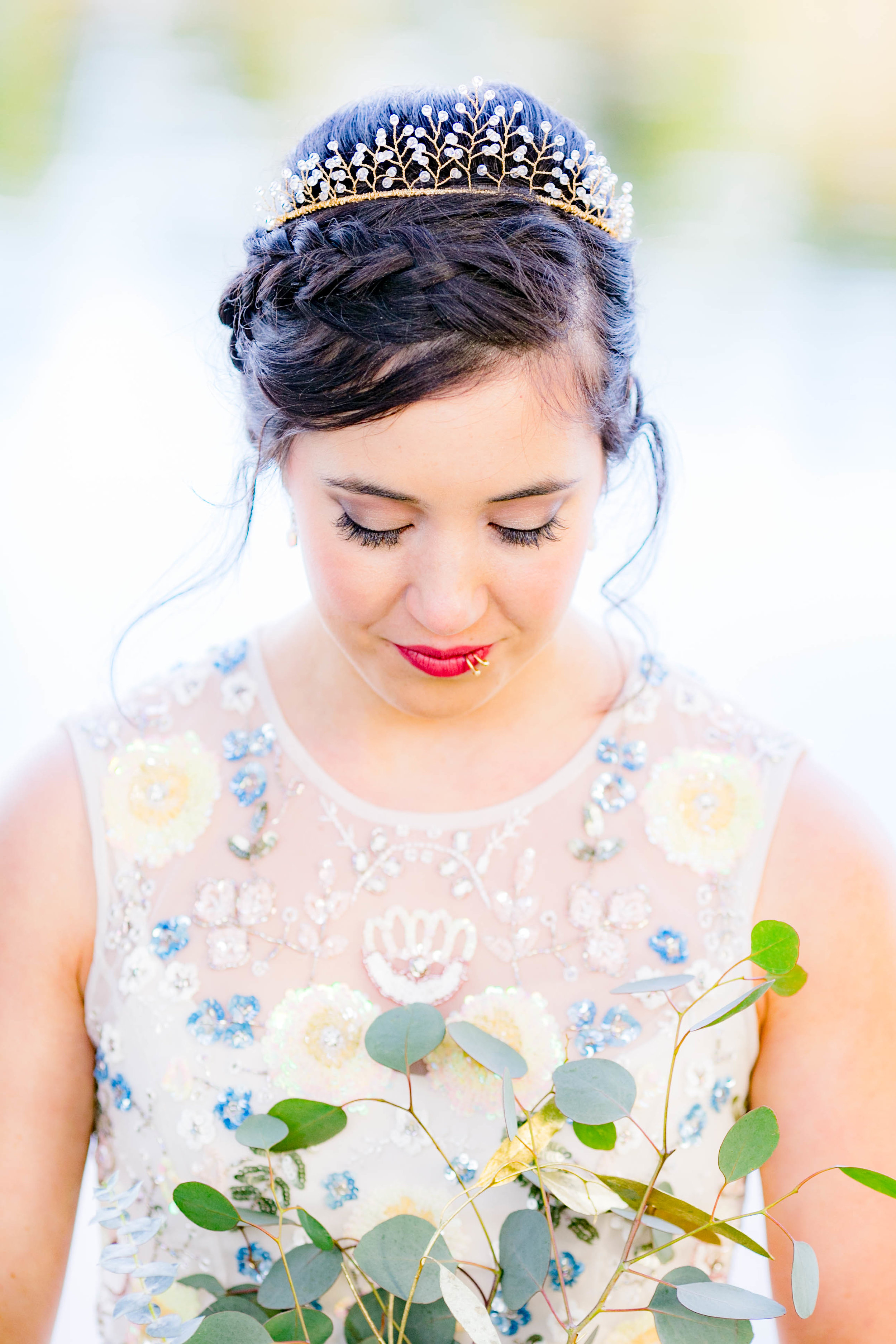 Bridal portrait, bridal bouquet