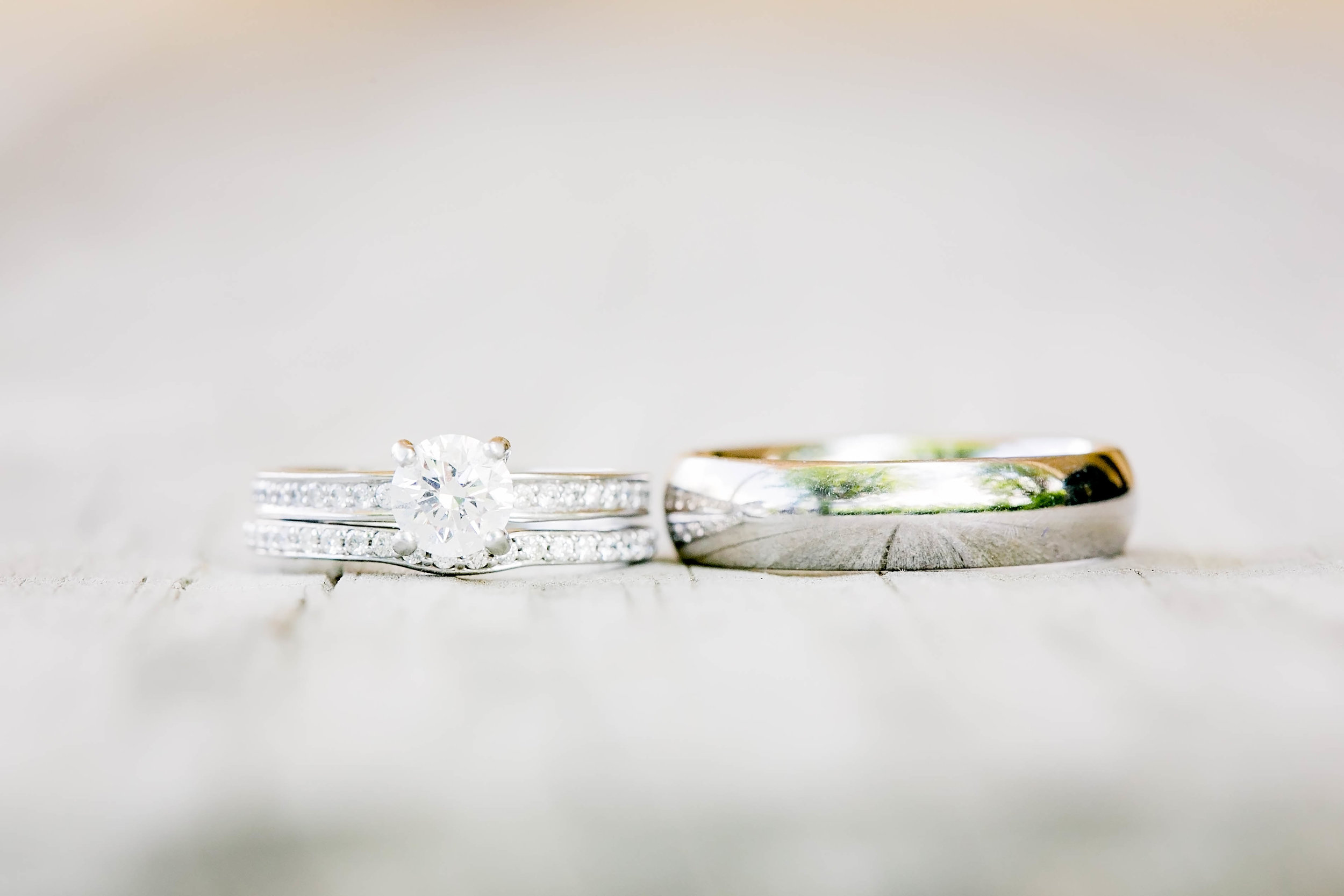 Wedding bands, ring shot, wedding details