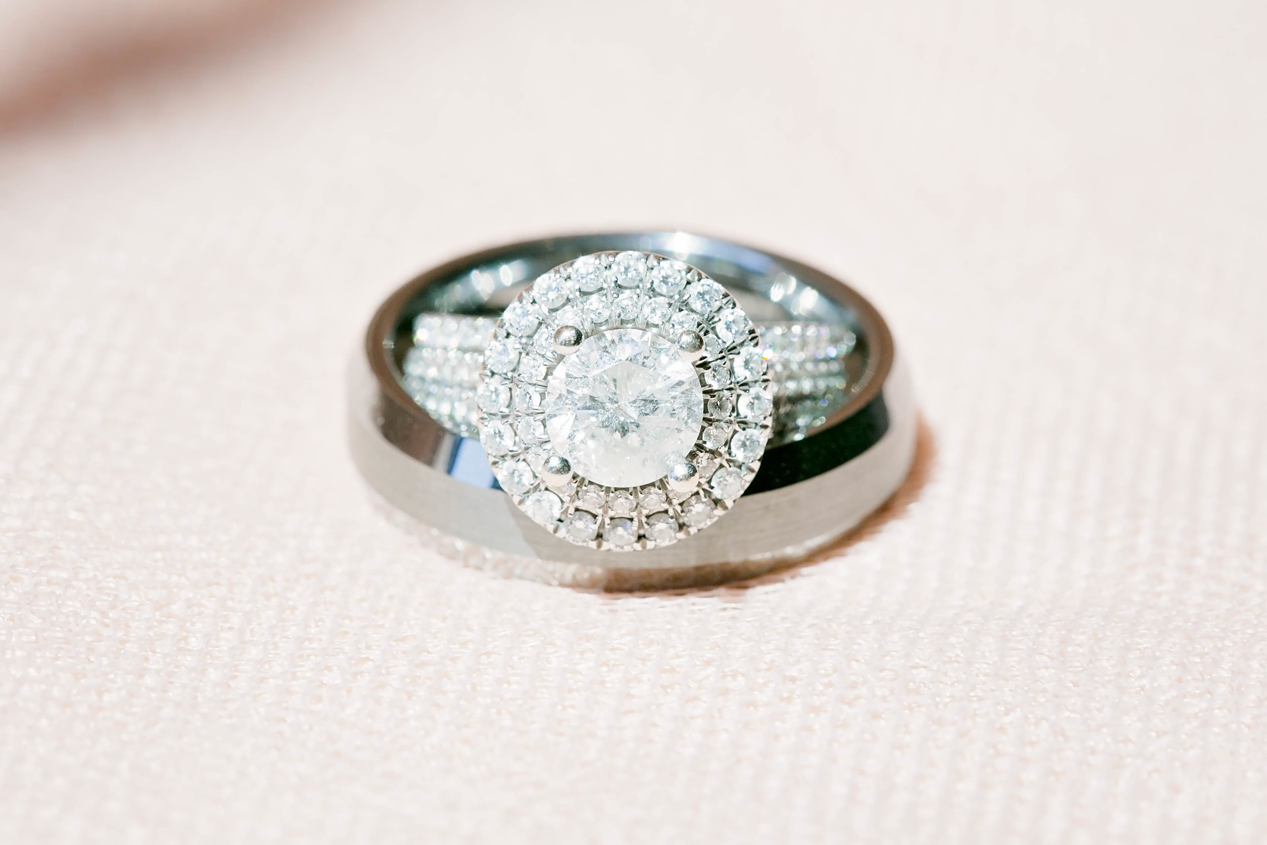 Ring shot, Engagement ring, wedding bands, wedding details
