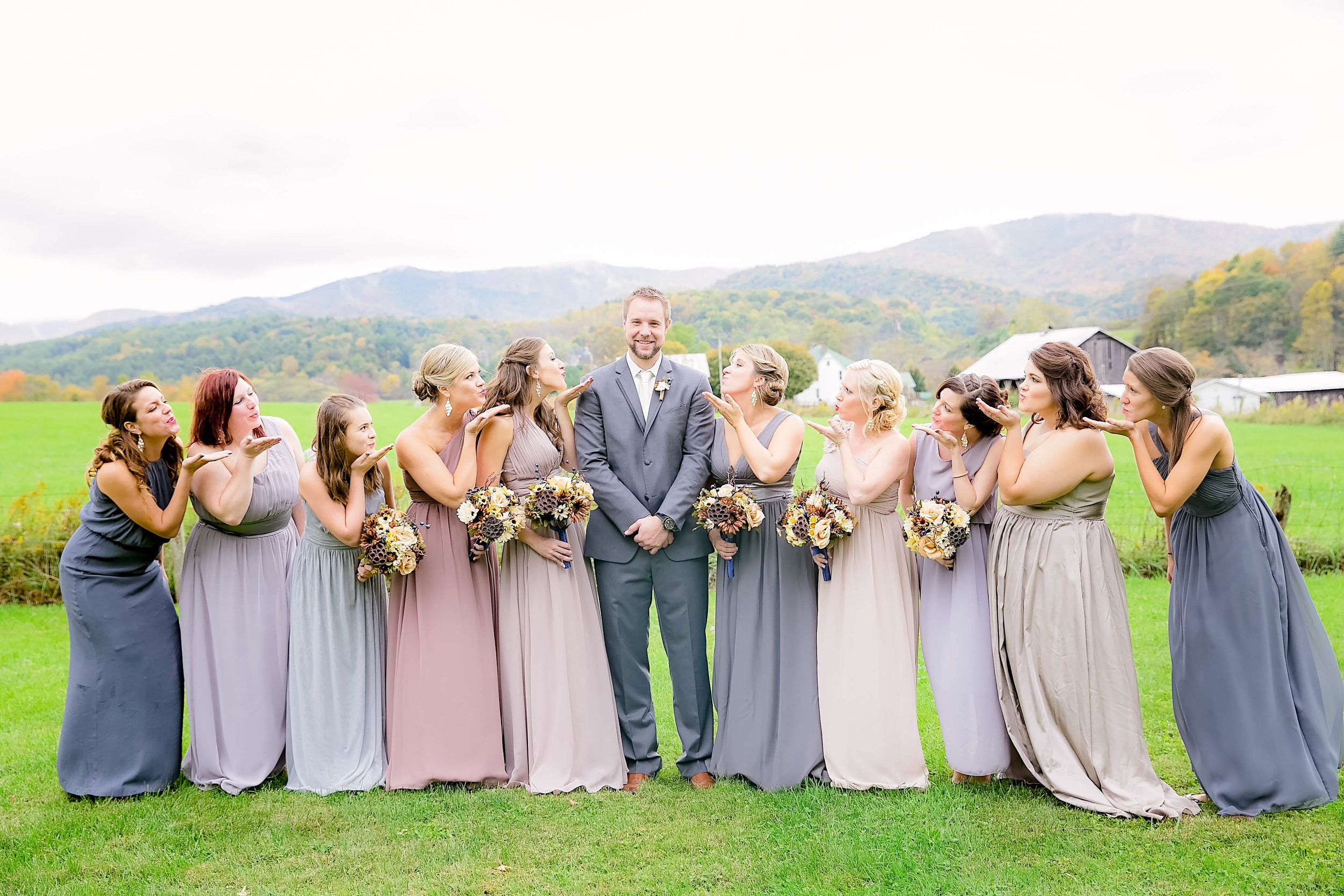 Mountain City, TN farm wedding, East Tennessee fall wedding, Tri Cities Wedding, bridal party, wedding party