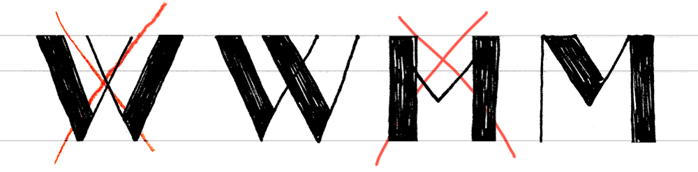 W M Hand Lettering