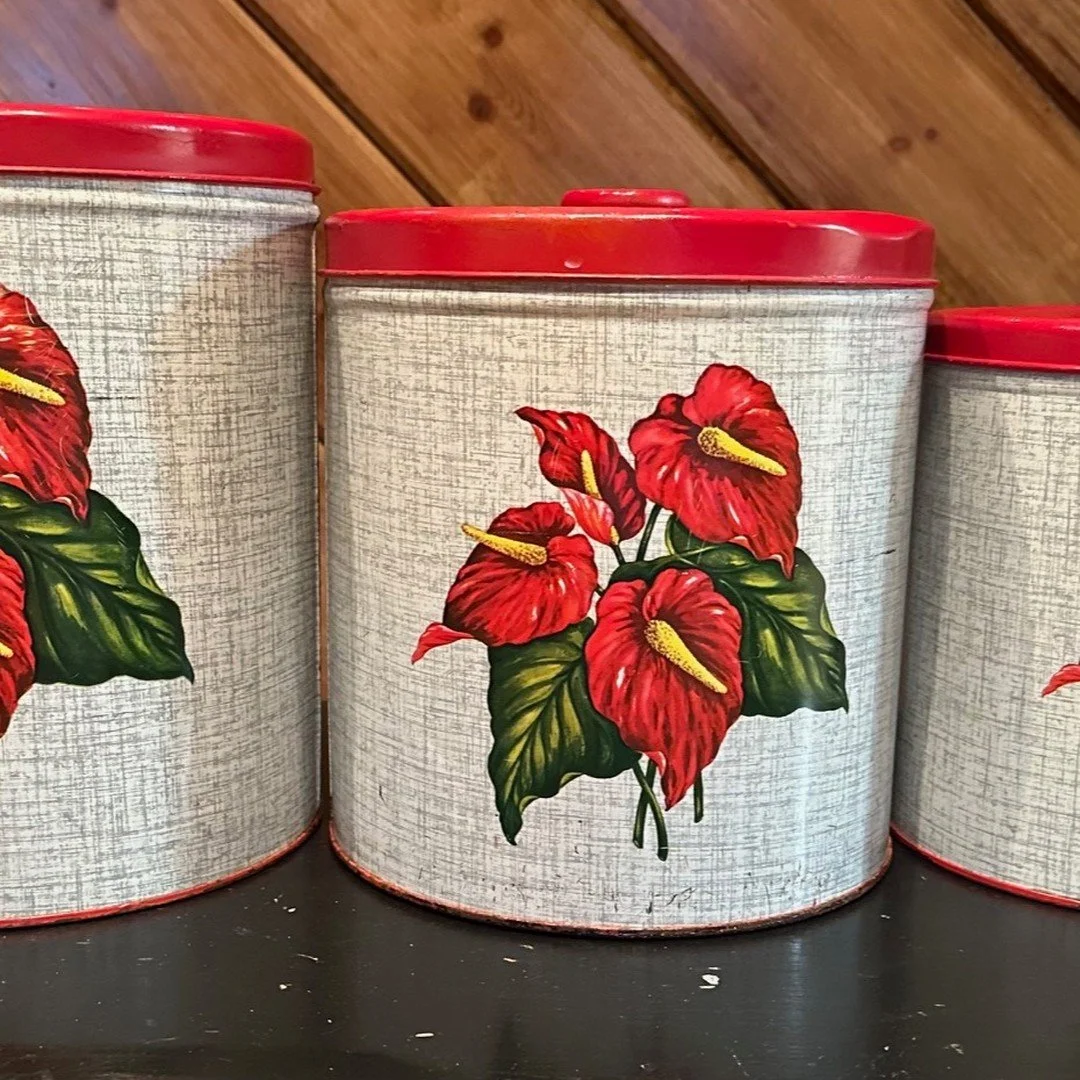Add some Boho Chic to your life with this Vintage 1950s set of Three Decoware Canister Set https://windingtrailvintage.etsy.com/listing/1792737116/vintage-1950s-decoware-canister-set-set

#vintagekitchen #vintagekitchenware #decoware #retro #retrokit