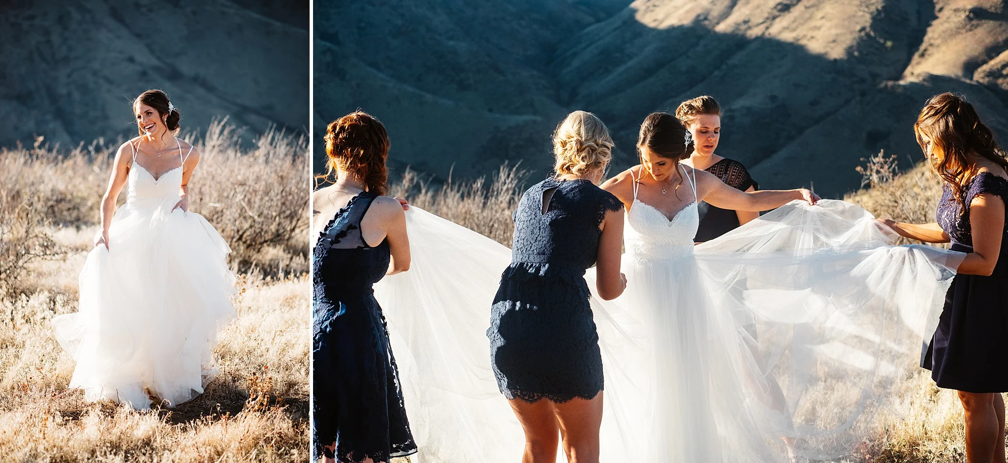 Behind The Scenes shot of a gorgeous tulle dress having it’s new natural inhabitants removed.