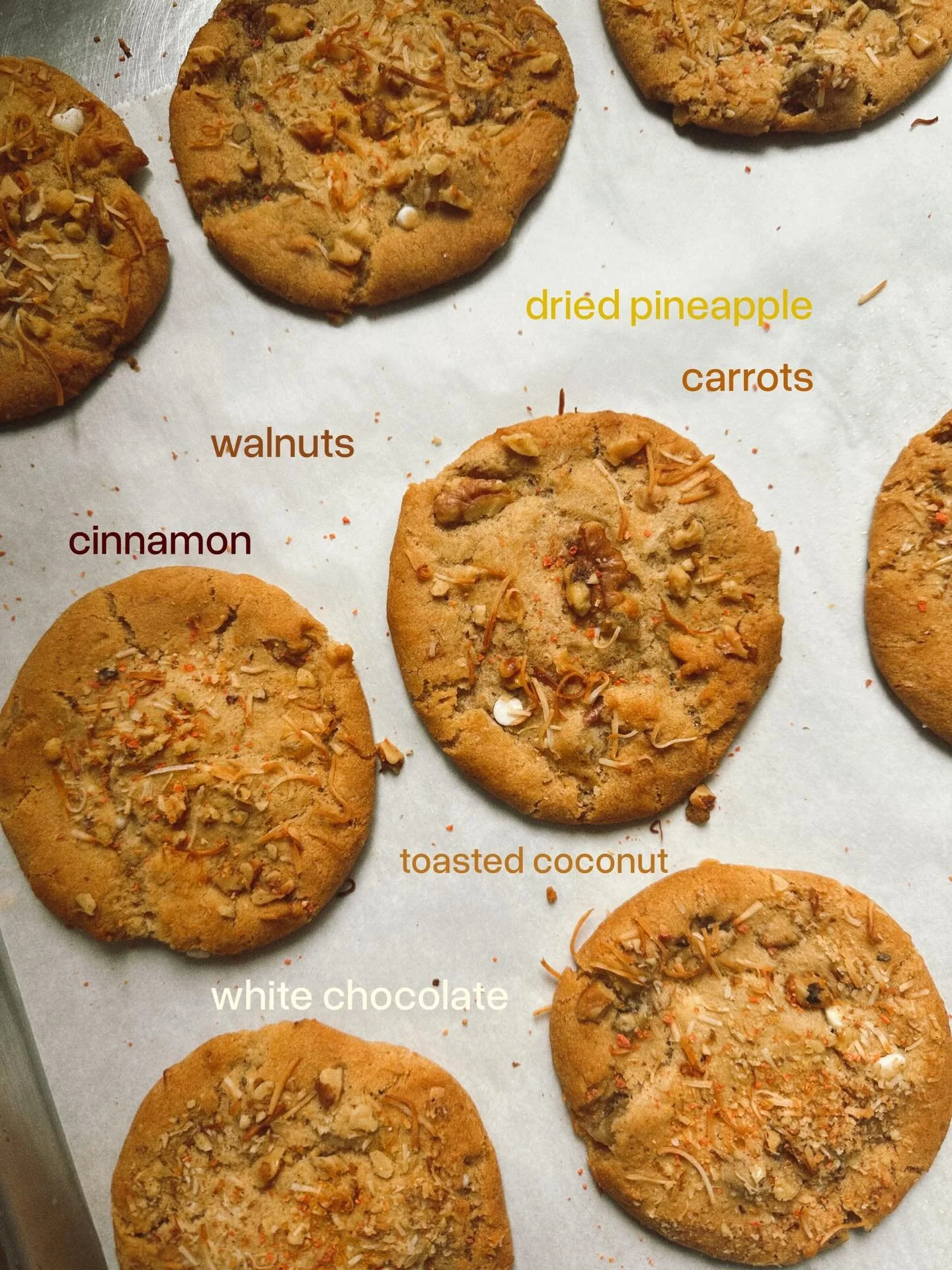 These were only supposed to be to be here for Easter, but they are so good we might have to keep them around all month. Come try and tell us what you think. CARROT CAKE COOKIES 🥕