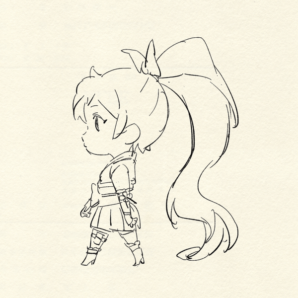 Instagram post - Artist Kou Yoshinari’s sketches of Crunchyroll mascot, Hime