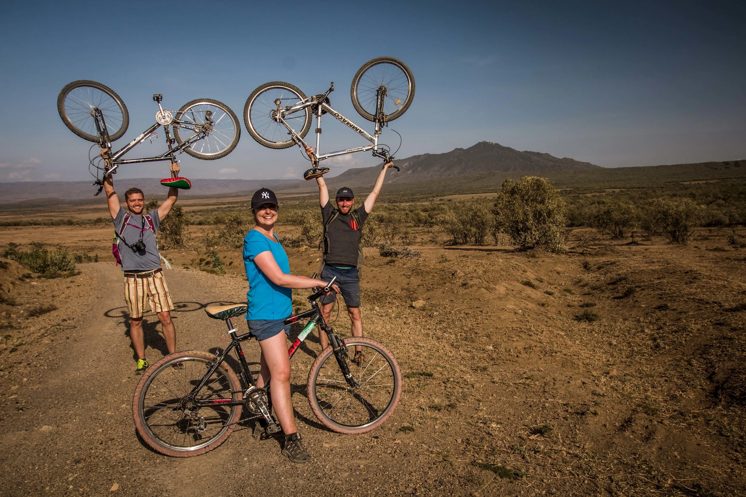 Chris, Andrea and Alex being all-stars with their bikes. Just like we're on Tour de France.