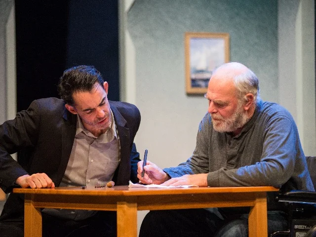 Drew Parker and Jim Pickering play father and son in "The Secret Mask" at Next Act. 