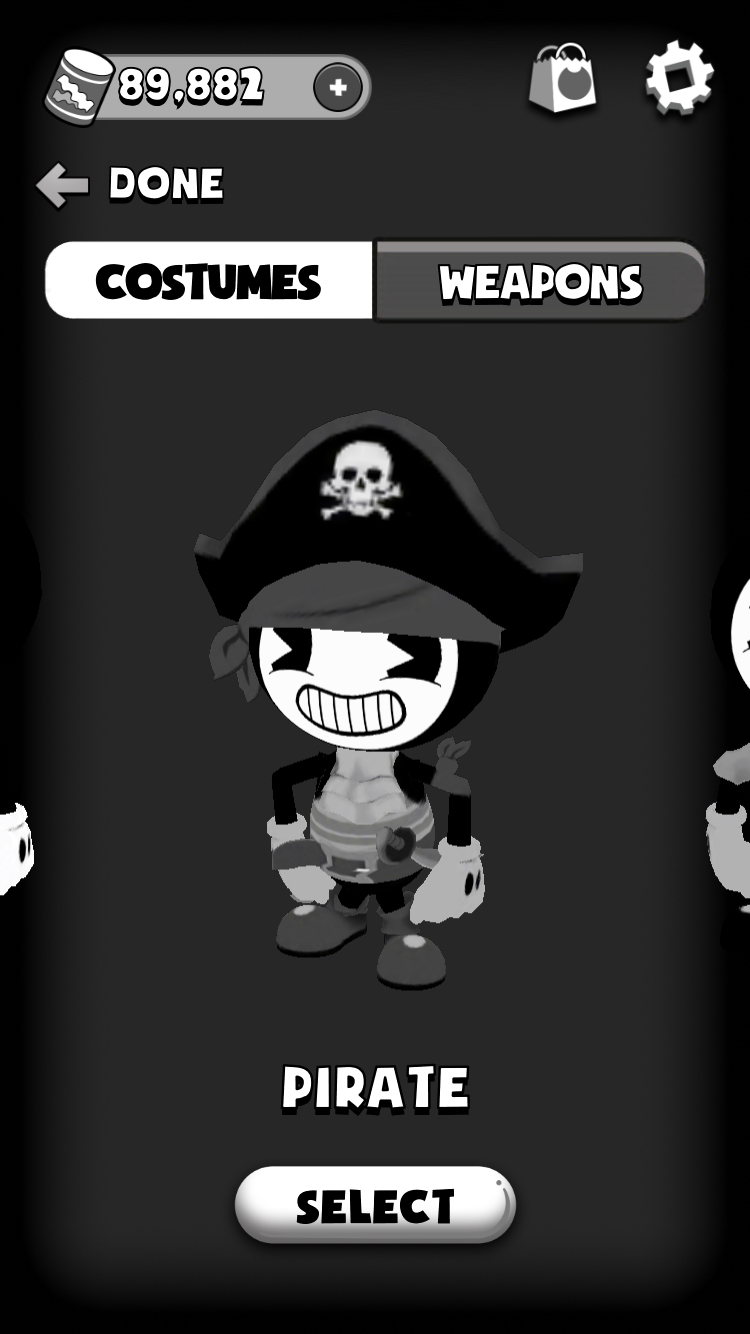 BENDY IN NIGHTMARE RUN ALL COSTUMES 