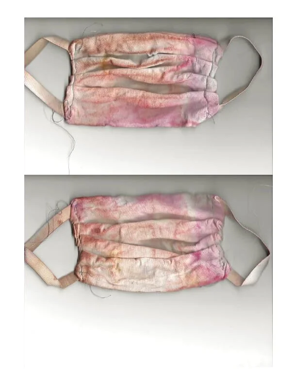 Hand-Sewn Mask Hand Dyed with Cochineal