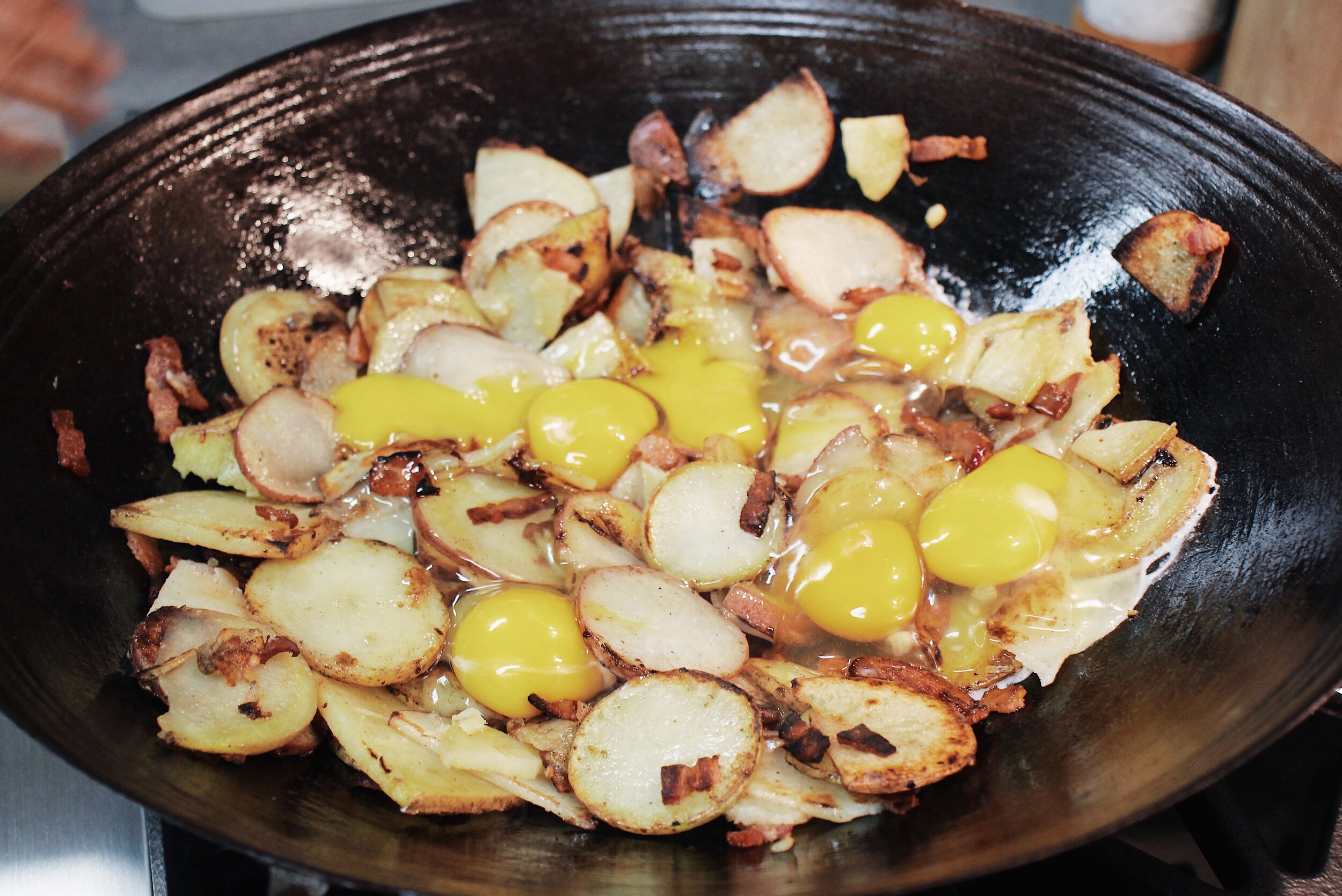 add the eggs
