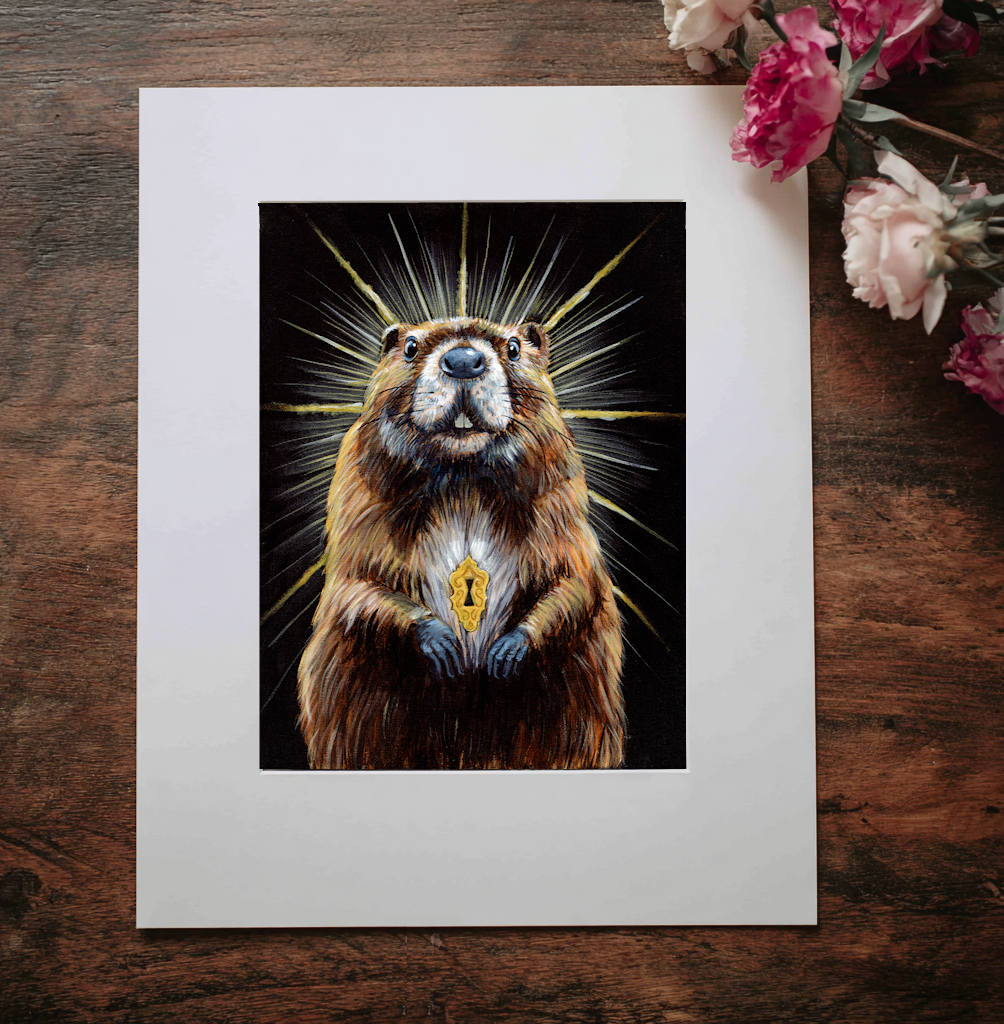 Beaver-Tabletop with flowers.png