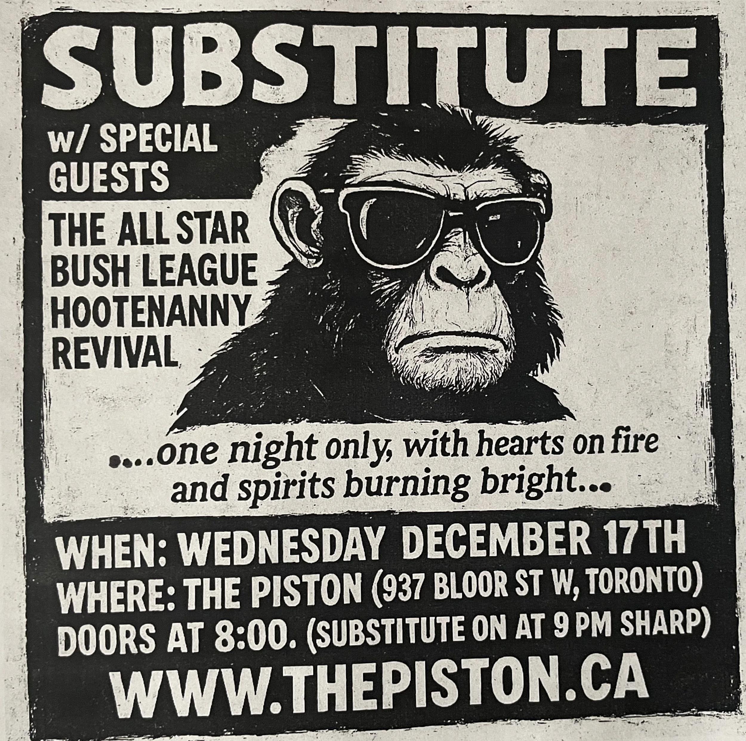 Substitute w/ the Allstar Bush League Hootenanny revival 