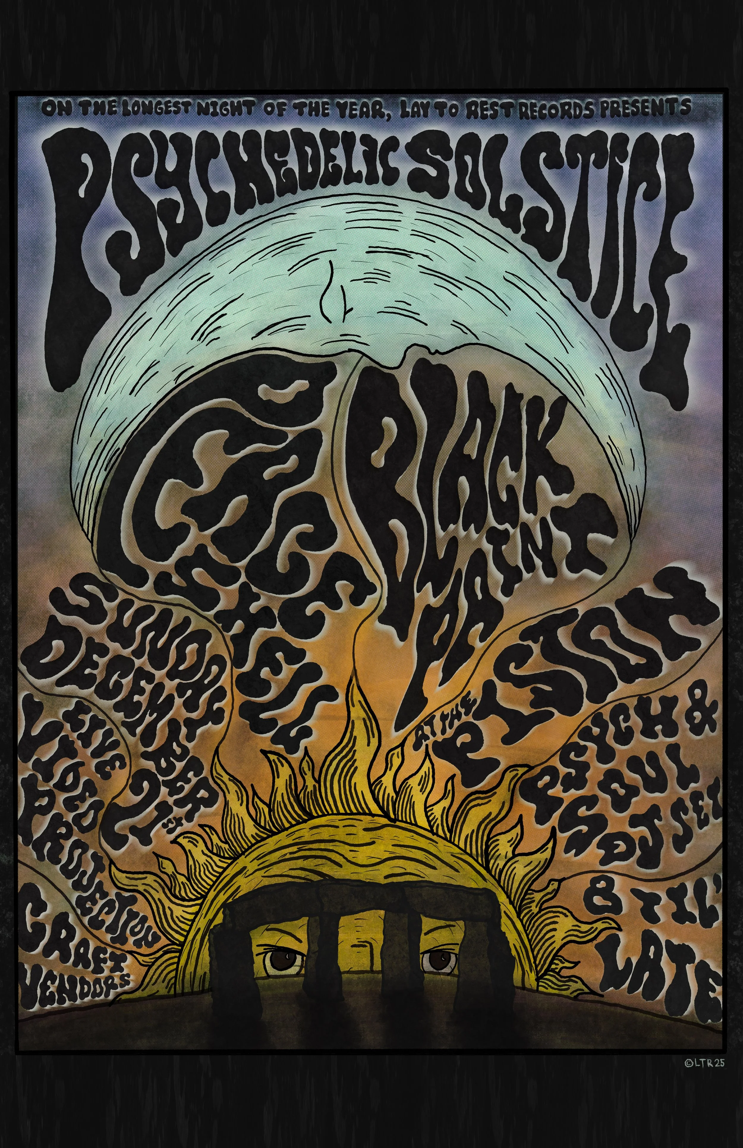 Psychedelic Solstice with Peace Shell and Black Paint