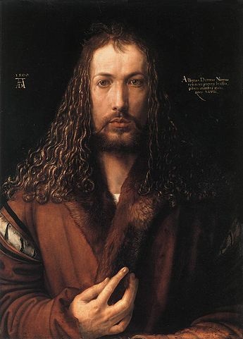 Albrecht Dürer, Self-portrait at Twenty-eight Years Old Wearing a Coat with Fur Collar , 1500