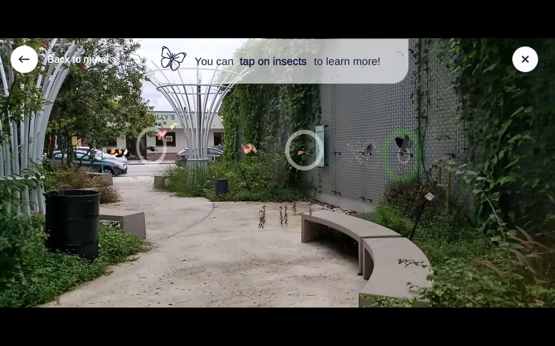 Screen Capture: Liberty Gardens AR App