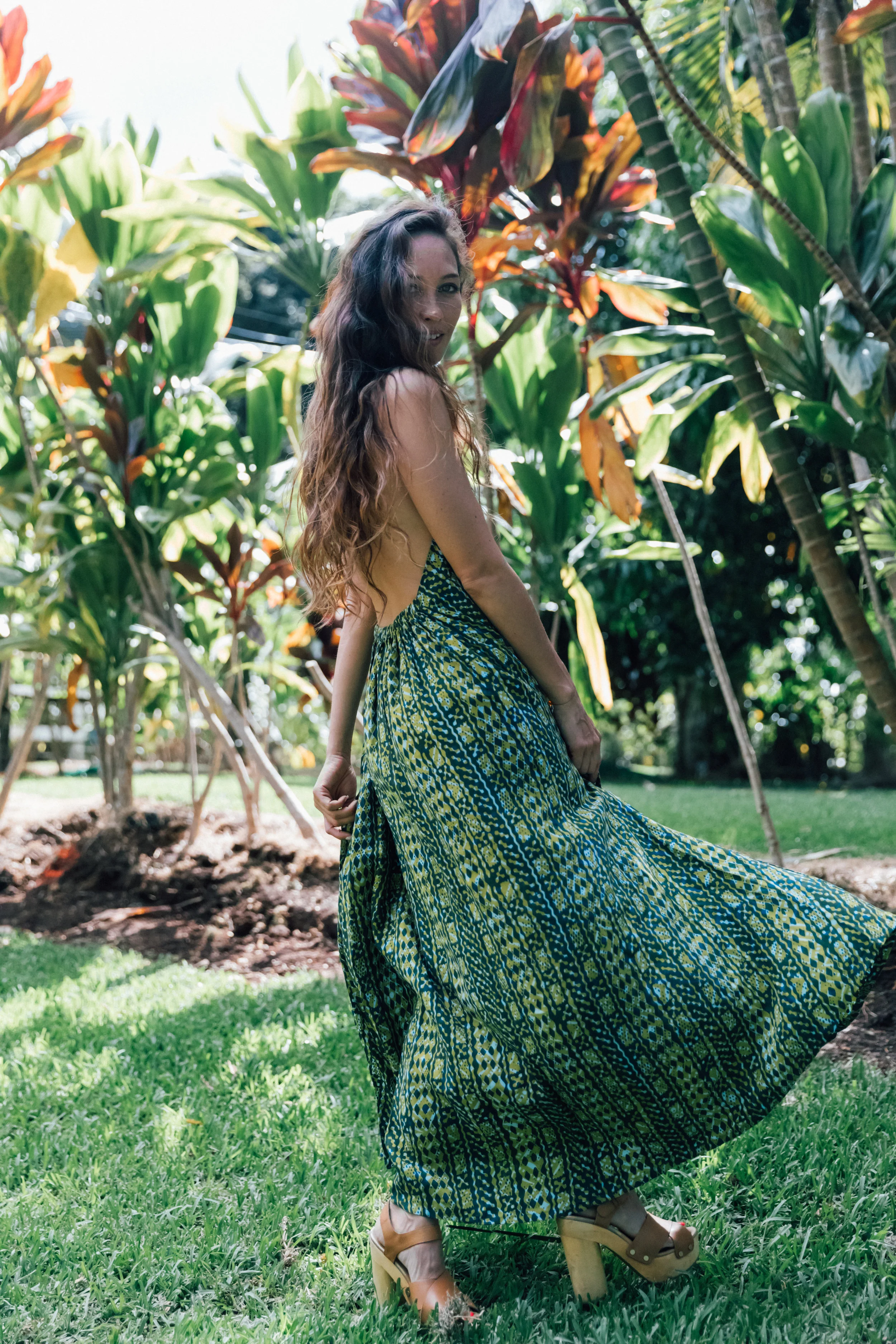 Our Pantai dress is our most daring, head turning dress. A deep v-neck and low elasticized back can be worn as high or as low as you like. Complete with pockets, this is one to definitely own! $136.00. 100% rayon. 
