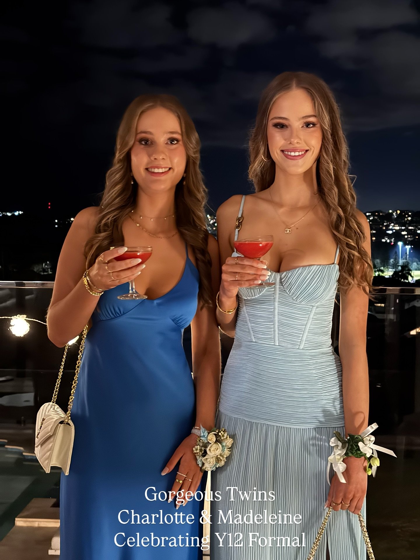 Year 12 Formal for gorgeous twins Charlotte and Madeleine looking stunning in @manningcartell blue dresses soft glam makeup and hair styled by @jchairstylingmosman @aurorahairmosman #makeup #hair #style #blue #bluedress #softglam #year12 #formal #for