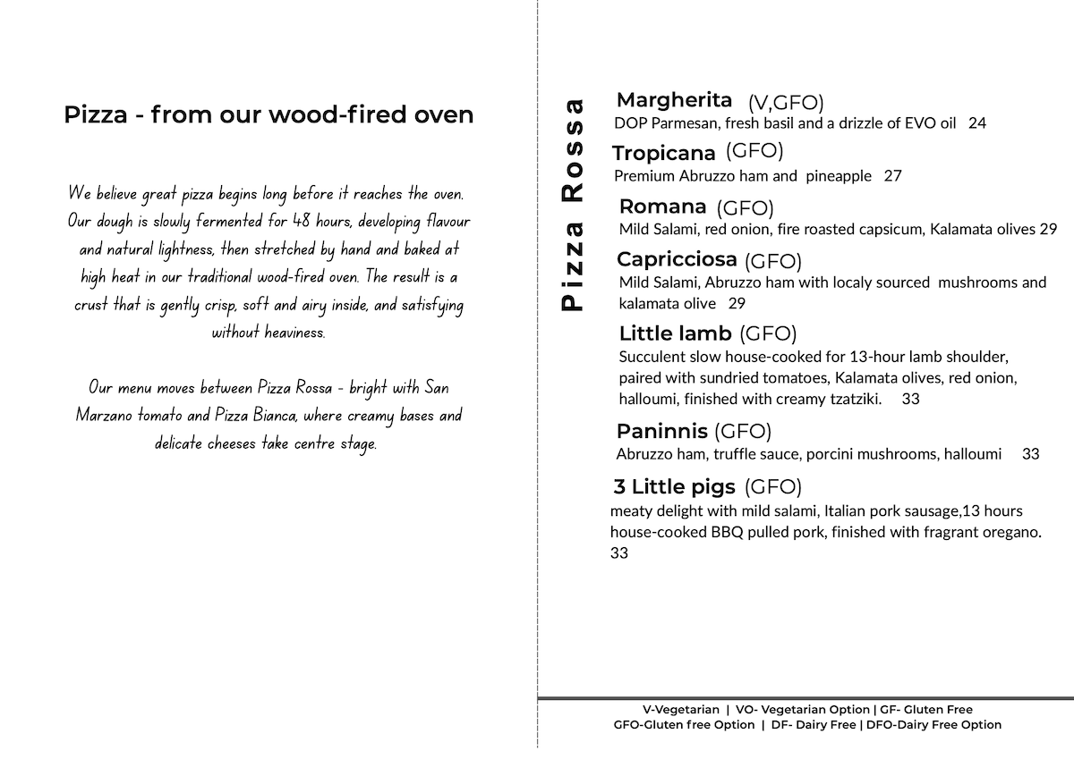 menu page 3 - woodfired pizza rossa
