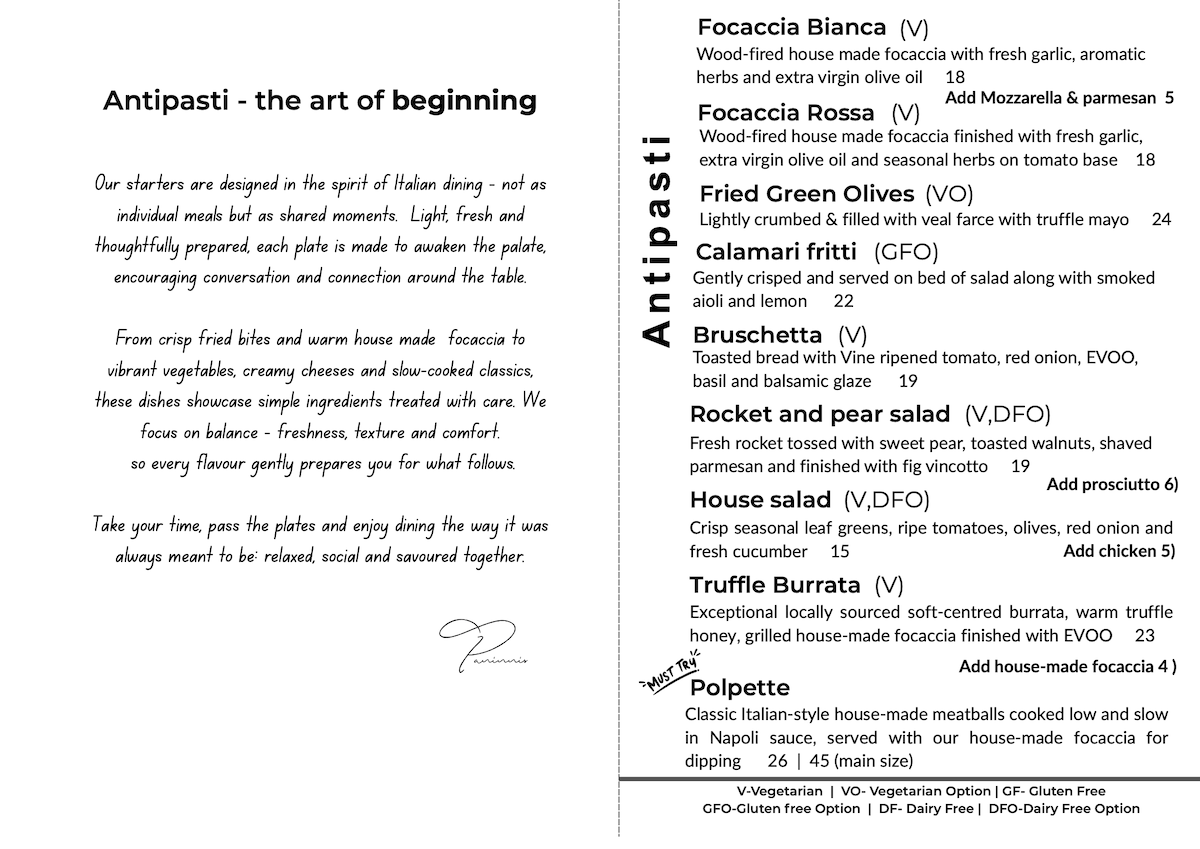 menu page 2 - antipasti