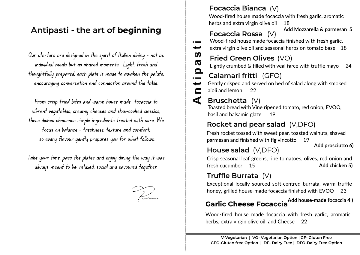 menu page 2 - antipasti