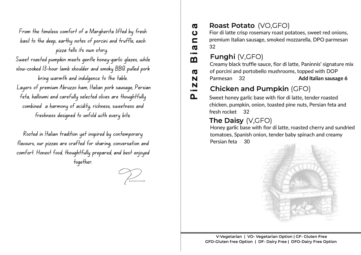 menu page 4 - woodfired pizza bianca