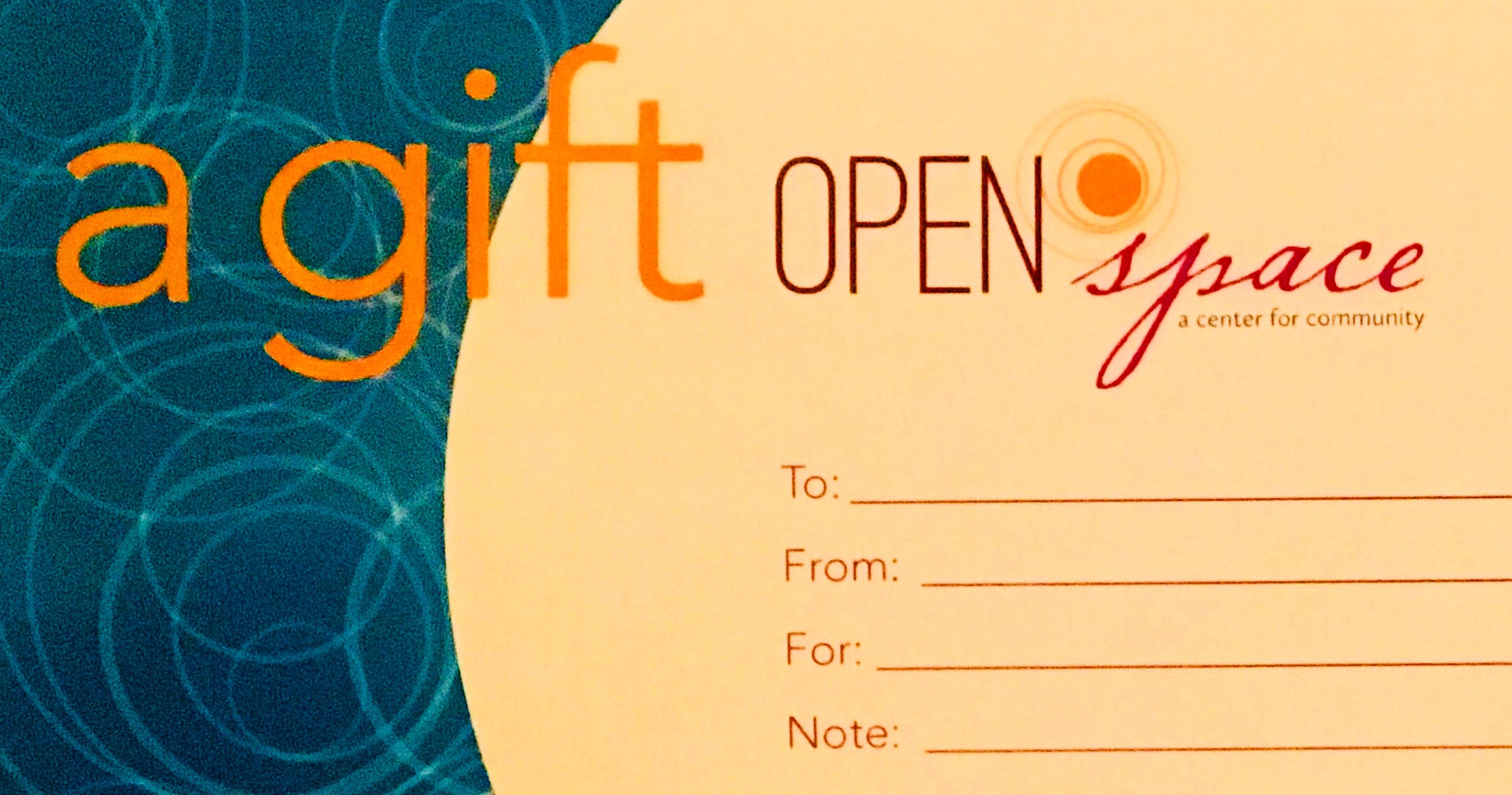   Open Space Gift Certificates Available NOW    Go Green! Go Healthy!     Find Out More  
