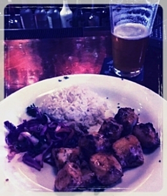 Chicken, Rice, Red Cabbage, and an IPA