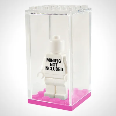 4 x 4 Stackable Display Case (3rd Party) with Dark Pink Base Plate