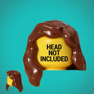 Minifig Headgear Hair Female Mid-Length with Part over Right Shoulder
