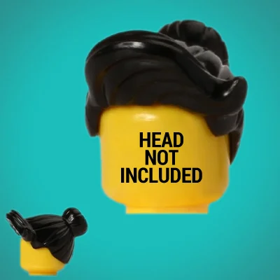 Minifig Headgear Hair Female with Top Knot Bun and Forelock