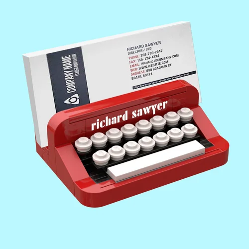 typewrite name card holder